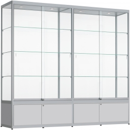 vitrine met onderkast 200x200x50