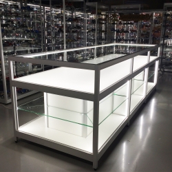 Tafelvitrine met ledstrips 100 x 300 x 100
