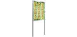 Buitenvitrine met staanders 12xA4 135x75x5,8 cm