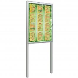 Buitenvitrine met staanders 12xA4 135x75x5,8 cm
