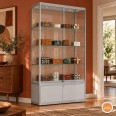Vitrinekast met onderkast 200x100x40 cm - sfeerbeeld