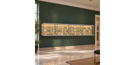 Hang vitrinekast met COB LED strips 80x400x20 cm - sfeerbeeld