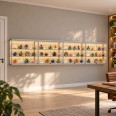Wandvitrine met ledverlichting 80x400x25 cm - sfeerbeeld