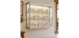 Wandvitrinekast met ledstrips 80x90x30 cm - sfeerbeeld
