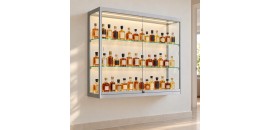 Wandvitrinekast met ledstrips 80x100x30 cm - sfeerbeeld