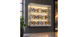 Hang vitrinekast met COB LED strips 80x100x35 cm - sfeerbeeld