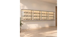 Hang vitrinekast met COB LED strips 80x400x35 cm - sfeerbeeld
