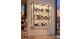 Wandvitrine met ledverlichting 100x80x25 cm - sfeerbeeld