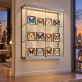 Wandvitrine met ledverlichting 100x80x25 cm - sfeerbeeld