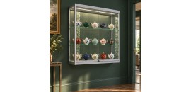 Wandvitrinekast met ledstrips 100x80x30 cm - sfeerbeeld