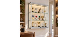 Wand Vitrinekast met ledverlichting 100x80x35 cm - sfeerbeeld
