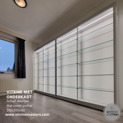 Hoek vitrinekast glas
