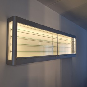 Wandvitrine led grijs