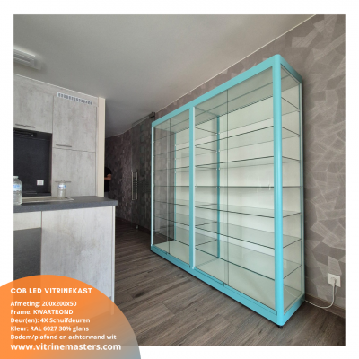 Cob led vitrinekast in ral kleur